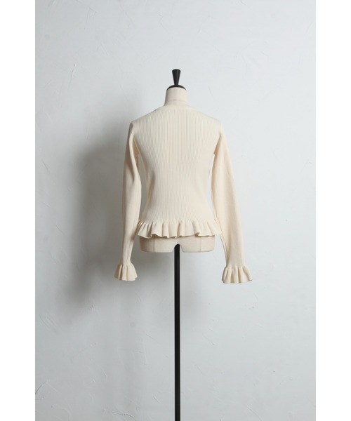 &. NOSTALGIA(アンドドットノスタルジア)の「スポンジフリルニットトップス(ニット/セーター・レディース・アイボリー/ピンク・M)」の18枚目の写真