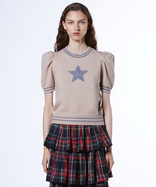 スターパフスリーブニット（ニット/セーター）｜DOUBLE STANDARD