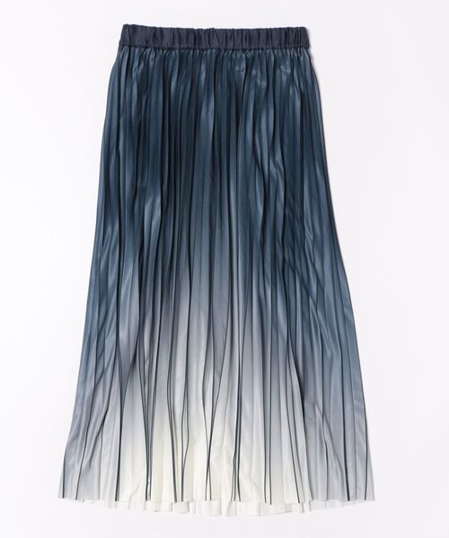 m.f.editorial(エムエフエディトリアル)の「【グラデーション プリーツ】m.f.エディトリアル レディース ロングスカート(スカート・レディース・ダークウッド/グレー系その他2/ブルー系その他・MEDIUM)」の4枚目の写真