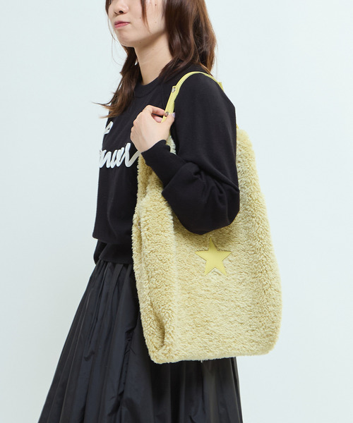CONVERSE TOKYO（コンバーストウキョウ）の「2WAY BOA SHOPPING TOTE BAG（トートバッグ・レディース・アイボリー/ブラック/サックスブルー/イエロー・FREE）」の9枚目の写真