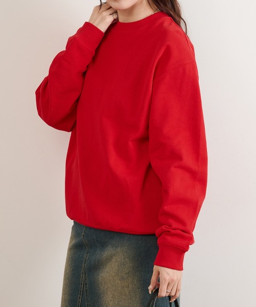 United Athle（ユナイテッドアスレ）の「程よい薄さでこれからの時期に活躍！【United Athle】8.8オンス オーセンティック クルーネック スウェット 薄手 裏パイル 裏毛 ボックスシルエット オーバーサイズ 5399（スウェット・レディース・ダークグリーン/ネイビー/ホワイト/ブラック/インディゴブルー/スミクロ/グレー/ナチュラル/アッシュ/ライトイエロー/バーガンディー/レッド/ゴールド/ブルー/グレイッシュベージュ/チョコ/ライトブルー/ヘザーグレー・S/M/L/XL）」の16枚目の写真