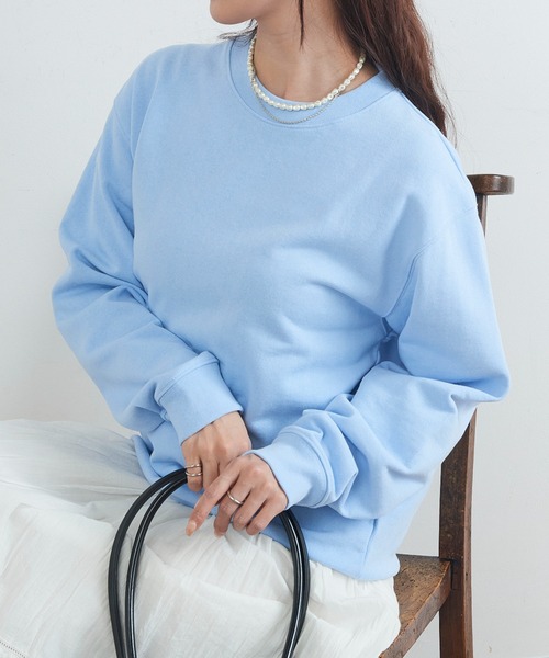 United Athle（ユナイテッドアスレ）の「程よい薄さでこれからの時期に活躍！【United Athle】8.8オンス オーセンティック クルーネック スウェット 薄手 裏パイル 裏毛 ボックスシルエット オーバーサイズ 5399（スウェット・レディース・ダークグリーン/ネイビー/ホワイト/ブラック/インディゴブルー/スミクロ/グレー/ナチュラル/アッシュ/ライトイエロー/バーガンディー/レッド/ゴールド/ブルー/グレイッシュベージュ/チョコ/ライトブルー/ヘザーグレー・S/M/L/XL）」の11枚目の写真