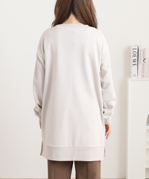 OMNES(オムネス)の「裏毛深Vネックオーバーサイズチュニックアンサンブル(Tシャツ/カットソー・レディース・グレイッシュベージュ/ブラック/ミント/ベージュ・FREE)」の20枚目の写真