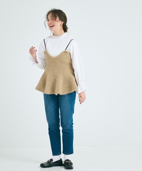 coca（coca）（コカ）の「シャギーラメニットリボンビスチェ（ニット/セーター・レディース・ベージュ/チャコール・L/M）」の10枚目の写真