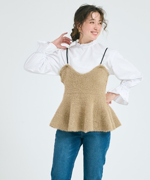 coca（coca）（コカ）の「シャギーラメニットリボンビスチェ（ニット/セーター・レディース・ベージュ/チャコール・L/M）」の13枚目の写真