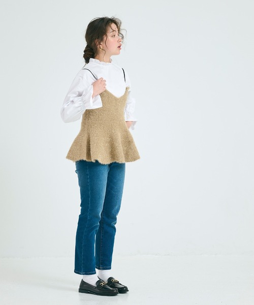 coca（coca）（コカ）の「シャギーラメニットリボンビスチェ（ニット/セーター・レディース・ベージュ/チャコール・L/M）」の14枚目の写真
