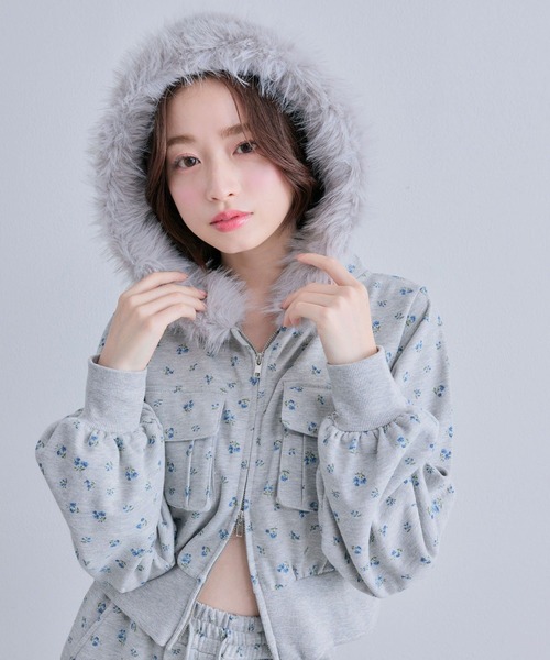 OLIVE des OLIVE(オリーブデオリーブ)の「ZIPパーカー(パーカー・レディース・ブラック/オートミール/その他・FREE)」の3枚目の写真