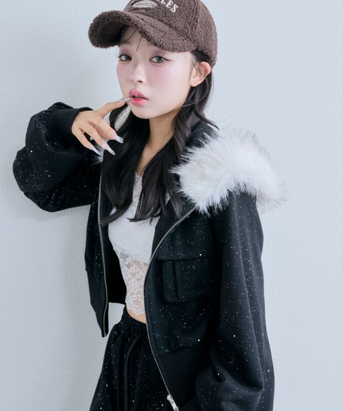 OLIVE des OLIVE(オリーブデオリーブ)の「ZIPパーカー(パーカー・レディース・ブラック/オートミール/その他・FREE)」の6枚目の写真