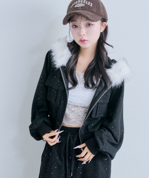 OLIVE des OLIVE(オリーブデオリーブ)の「ZIPパーカー(パーカー・レディース・ブラック/オートミール/その他・FREE)」の8枚目の写真