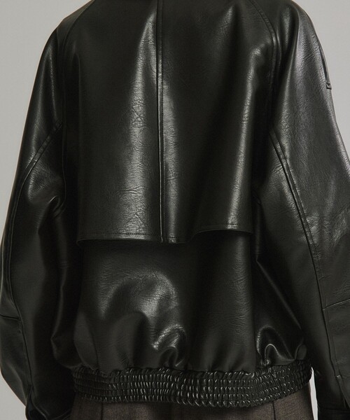 PUBLIC TOKYO（パブリックトウキョウ）の「【大人気再販中＊完売間近】フローヨークレザーブルゾン（ブルゾン・レディース・ベージュ/ブラック/ブラウン・FREE）」の6枚目の写真