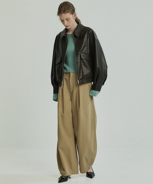 PUBLIC TOKYO（パブリックトウキョウ）の「【大人気再販中＊完売間近】フローヨークレザーブルゾン（ブルゾン・レディース・ベージュ/ブラック/ブラウン・FREE）」の14枚目の写真