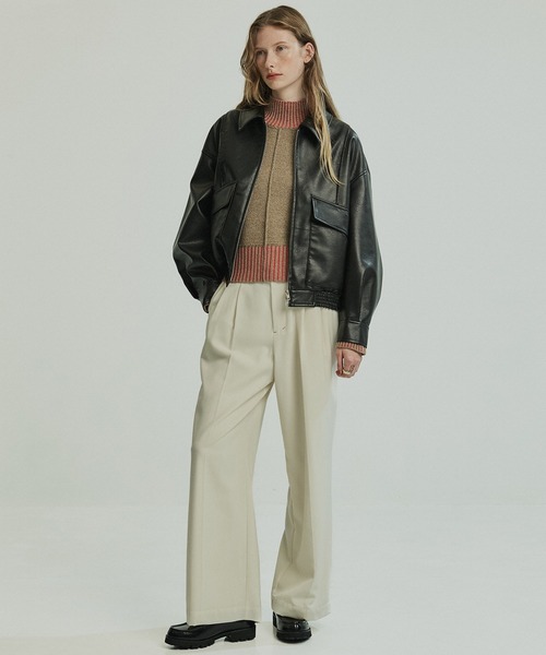 PUBLIC TOKYO（パブリックトウキョウ）の「【大人気再販中＊完売間近】フローヨークレザーブルゾン（ブルゾン・レディース・ベージュ/ブラック/ブラウン・FREE）」の21枚目の写真