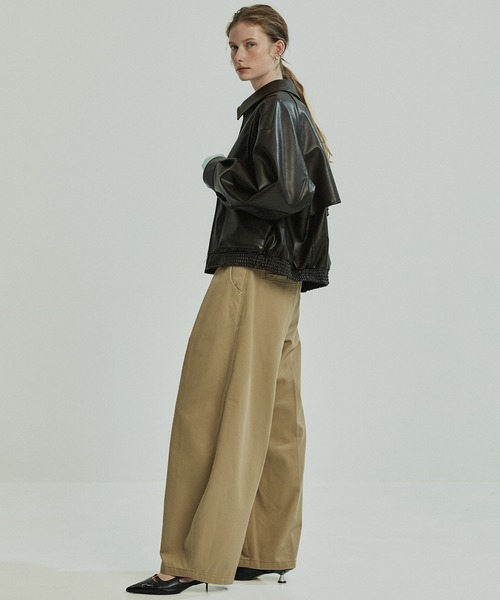 PUBLIC TOKYO（パブリックトウキョウ）の「【大人気再販中＊完売間近】フローヨークレザーブルゾン（ブルゾン・レディース・ベージュ/ブラック/ブラウン・FREE）」の15枚目の写真