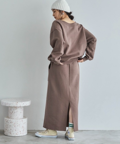 Doux archives（ドゥアルシーヴ）の「裏起毛ベイカータイトスカート（スカート・レディース・ブラック/オートミール/ブラウン・FREE）」の10枚目の写真