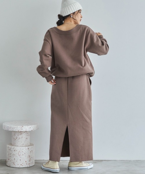 Doux archives（ドゥアルシーヴ）の「裏起毛ベイカータイトスカート（スカート・レディース・ブラック/オートミール/ブラウン・FREE）」の11枚目の写真