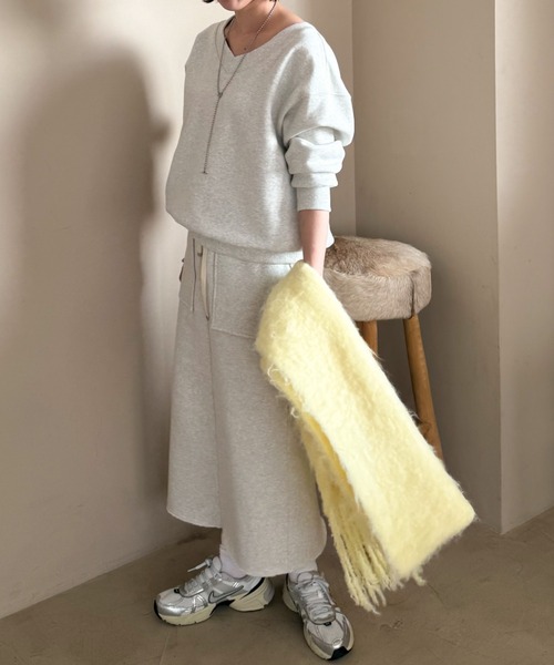Doux archives（ドゥアルシーヴ）の「裏起毛ベイカータイトスカート（スカート・レディース・ブラック/オートミール/ブラウン・FREE）」の19枚目の写真