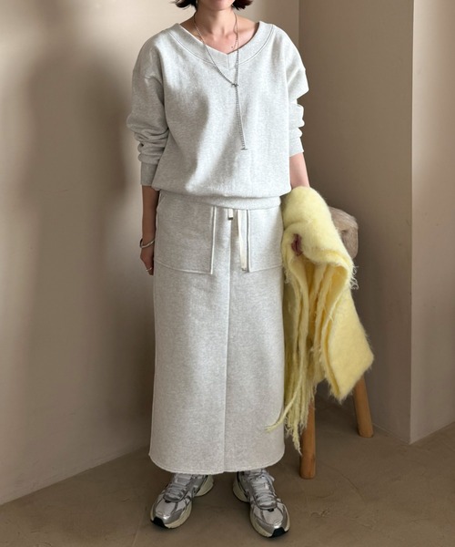 Doux archives（ドゥアルシーヴ）の「裏起毛ベイカータイトスカート（スカート・レディース・ブラック/オートミール/ブラウン・FREE）」の20枚目の写真