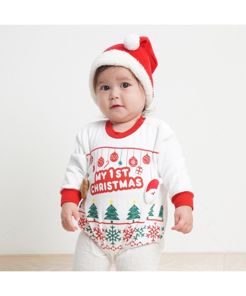 クリスマス ダルマオール 裏毛（ロンパース）｜Babiesrus