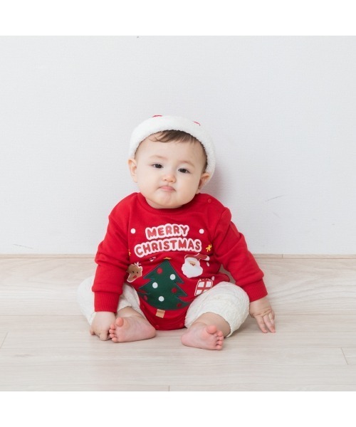 セール】クリスマス ダルマオール 裏毛（ロンパース）｜Babiesrus