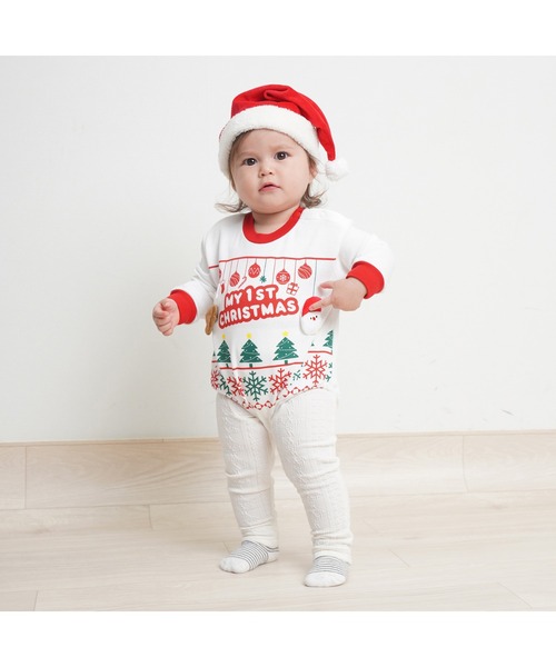 Babiesrus(ベビーザらス)の「クリスマス ダルマオール 裏毛(ロンパース・キッズ・レッド/ホワイト/ホワイト系その他/ホワイト系その他2/レッド系その他・70cm/80cm)」の7枚目の写真