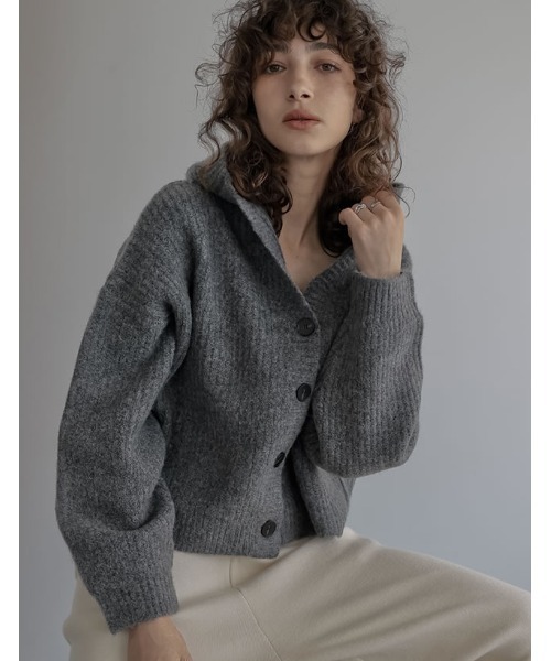 セール】[2025AW COLLECTION][静電気防止]フーディニットカーディガン