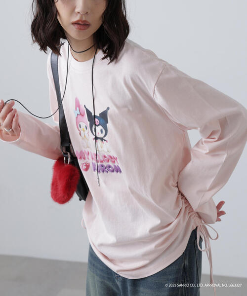 FREE'S MART(フリーズマート)の「〈メロクロコラボ〉ロングTシャツ(Tシャツ/カットソー・レディース・ブラック/ホワイト/ピンク・FREE)」の3枚目の写真