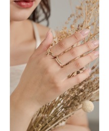 niana（ニアナ）の「リボンパールリング 2点セット 指輪 レディース フリーサイズ ゴールド シルバー 結婚式 二次会 同窓会 成人式 パーティー お呼ばれ オケージョン フォーマル（リング）」