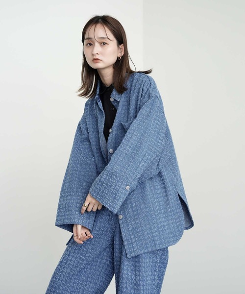 Bulue.(ブルー)の「【Bulue.】クラッシュデニムビックカフスシャツ(シャツ/ブラウス・レディース・インディゴブルー/ブルー/ブラック・FREE)」の10枚目の写真