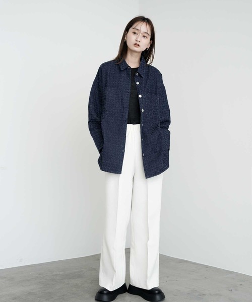 Bulue.(ブルー)の「【Bulue.】クラッシュデニムビックカフスシャツ(シャツ/ブラウス・レディース・インディゴブルー/ブルー/ブラック・FREE)」の12枚目の写真