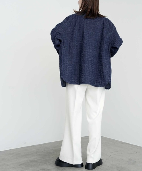 Bulue.(ブルー)の「【Bulue.】クラッシュデニムビックカフスシャツ(シャツ/ブラウス・レディース・インディゴブルー/ブルー/ブラック・FREE)」の14枚目の写真