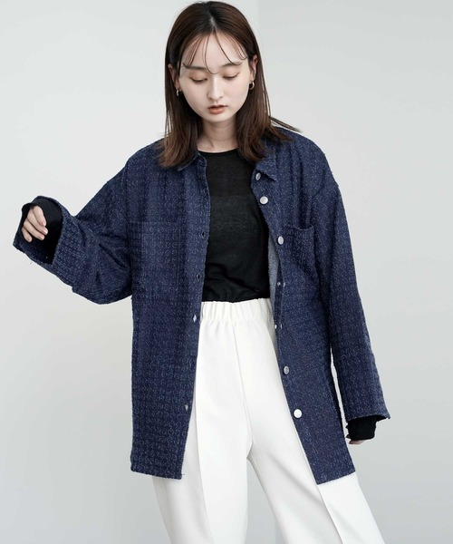 Bulue.(ブルー)の「【Bulue.】クラッシュデニムビックカフスシャツ(シャツ/ブラウス・レディース・インディゴブルー/ブルー/ブラック・FREE)」の15枚目の写真