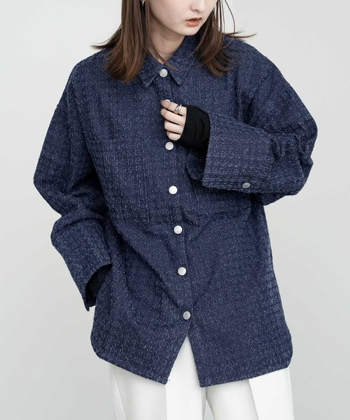 Bulue.(ブルー)の「【Bulue.】クラッシュデニムビックカフスシャツ(シャツ/ブラウス・レディース・インディゴブルー/ブルー/ブラック・FREE)」の16枚目の写真