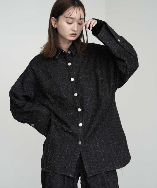 Bulue.(ブルー)の「【Bulue.】クラッシュデニムビックカフスシャツ(シャツ/ブラウス・レディース・インディゴブルー/ブルー/ブラック・FREE)」の21枚目の写真