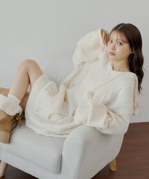 Chico（チコ）の「フードケーブルミニニットワンピース（ワンピース）」