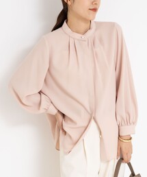 NOLLEY’S Sophi | ウォッシャブルバックサテンパール釦タックブラウス(シャツ/ブラウス)