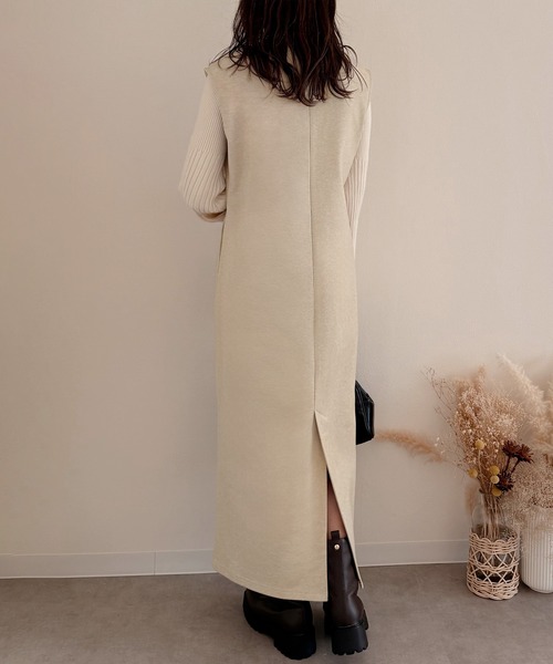 junoah(ジュノア)の「コード刺繍キーネックワンピース(ワンピース・レディース・ライトベージュ/ブラック/ブラウン・LARGE/MEDIUM/SMALL)」の9枚目の写真