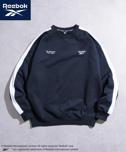 Reebok(リーボック)の「REEBOK 裏起毛エンブロイダリー ロゴ袖ラインクルーネックスウェット(スウェット・メンズ・グレー/ホワイト/ブラック/ネイビー系・LARGE/X-LARGE/MEDIUM)」の4枚目の写真