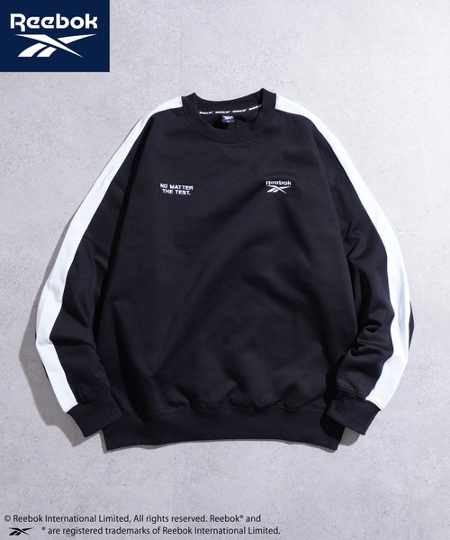 Reebok(リーボック)の「REEBOK 裏起毛エンブロイダリー ロゴ袖ラインクルーネックスウェット(スウェット・メンズ・グレー/ホワイト/ブラック/ネイビー系・LARGE/X-LARGE/MEDIUM)」の2枚目の写真