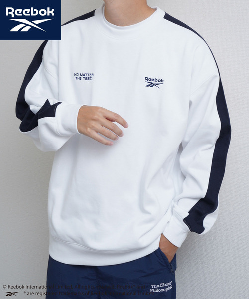Reebok(リーボック)の「REEBOK 裏起毛エンブロイダリー ロゴ袖ラインクルーネックスウェット(スウェット・メンズ・グレー/ホワイト/ブラック/ネイビー系・LARGE/X-LARGE/MEDIUM)」の5枚目の写真