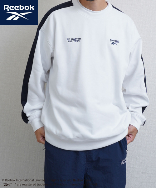 Reebok(リーボック)の「REEBOK 裏起毛エンブロイダリー ロゴ袖ラインクルーネックスウェット(スウェット・メンズ・グレー/ホワイト/ブラック/ネイビー系・LARGE/X-LARGE/MEDIUM)」の6枚目の写真