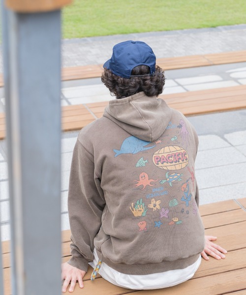 PR01.(ピーアールワン)の「BIG WAVE オーシャン ウォッシング パーカー(パーカー・メンズ・ブラウン・LARGE/MEDIUM)」の21枚目の写真