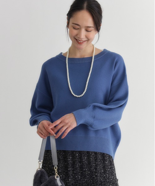 Right-on(ライトオン)の「HONEYSUCKLE ROSE(ハニーサックルローズ)【レディース】もちもちオフショルダーセーター(ニット/セーター・レディース・ブルー/オフホワイト/ブラック・L/M/S)」の3枚目の写真