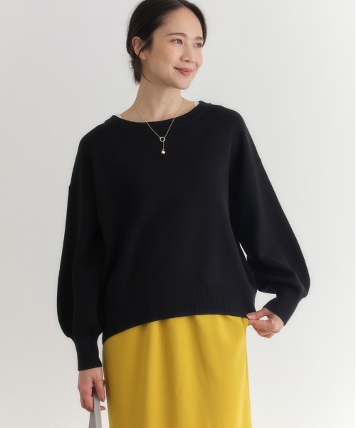 Right-on(ライトオン)の「HONEYSUCKLE ROSE(ハニーサックルローズ)【レディース】もちもちオフショルダーセーター(ニット/セーター・レディース・ブルー/オフホワイト/ブラック・L/M/S)」の2枚目の写真