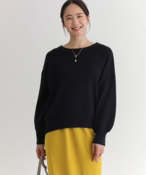 Right-on(ライトオン)の「HONEYSUCKLE ROSE(ハニーサックルローズ)【レディース】もちもちオフショルダーセーター(ニット/セーター・レディース・ブルー/オフホワイト/ブラック・L/M/S)」の12枚目の写真