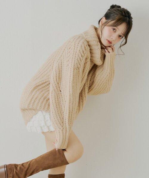 タートルルーズニットワンピース（ワンピース）｜Chico（チコ）の