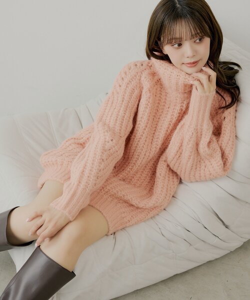 little　intoca　コットンニットワンピース他3点 タートルルーズニットワンピース（ワンピース）｜Chico（チコ）の