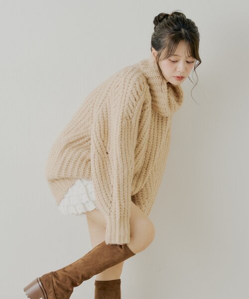 タートルルーズニットワンピース（ワンピース）｜Chico（チコ）の