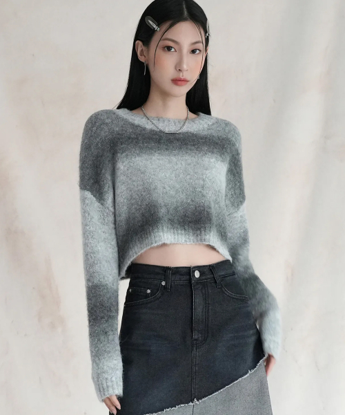 AVANDRESS(アバンドレス )の「Wool Gradation Crop Knit COTTON CANDY(ニット/セーター・レディース・マルチ・FREE)」の3枚目の写真