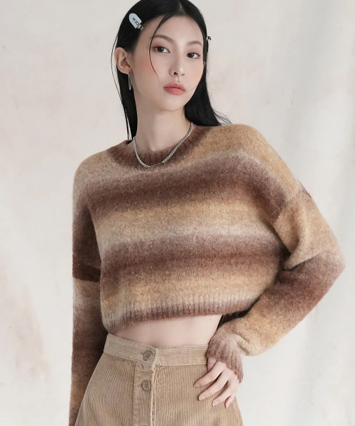 AVANDRESS(アバンドレス )の「Wool Gradation Crop Knit COTTON CANDY(ニット/セーター・レディース・マルチ・FREE)」の5枚目の写真