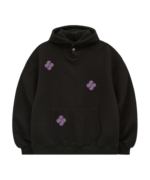 HOODHOOD(フッドフッド)の「クローバーロゴパッチワークフードブラック(パーカー・レディース・その他・1/2)」の6枚目の写真
